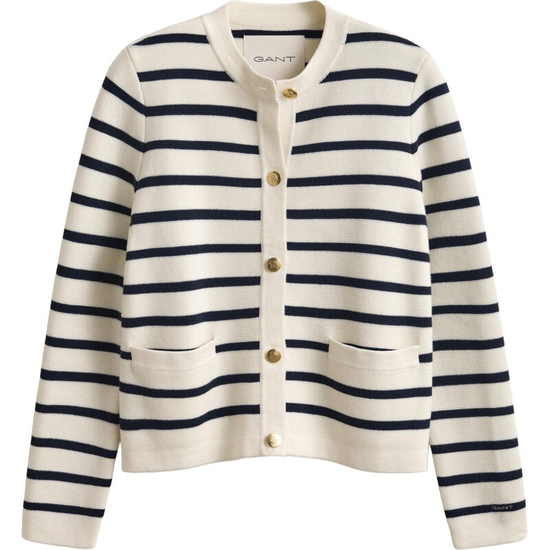 GANT Kardigán krémová / námornícka modrá 67220864