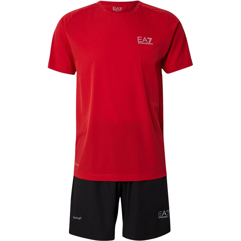 EA7 Emporio Armani Tréningový komplet striebornosivá / červená / 67221103