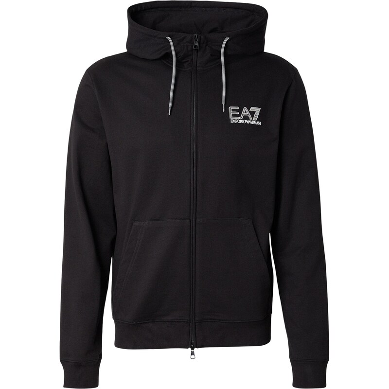 EA7 Emporio Armani Tepláková bunda čierna / biela 67221084