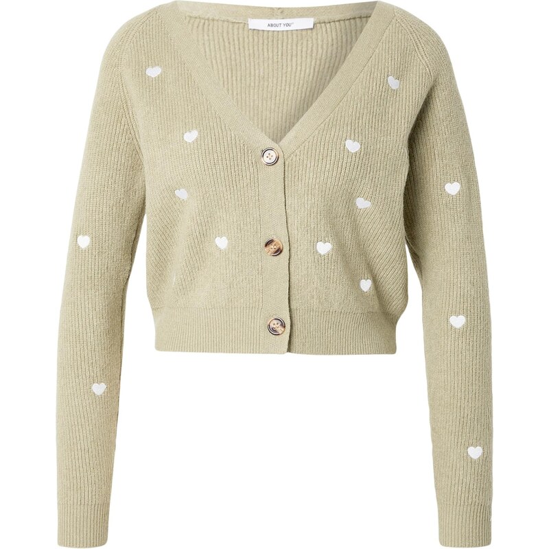 ABOUT YOU Kardigán Lana svetlozelená / biela 67221096