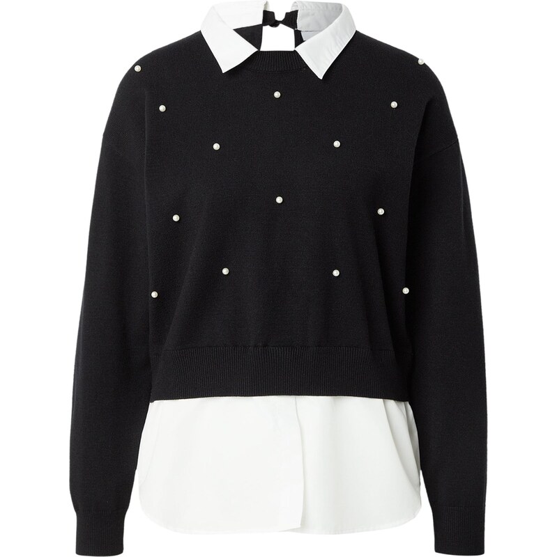 ABOUT YOU Sveter Sari čierna / biela 67221097