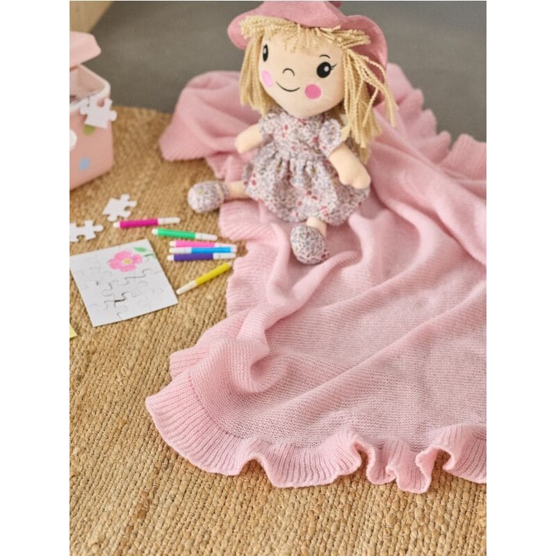 Sinsay - Deka s volánom - pastelová ružová 67218635