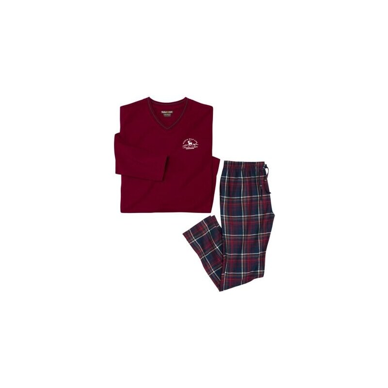 Kockované pyžamo z bavlny a flanelu Atlas For Men Kostkovaná 65474710