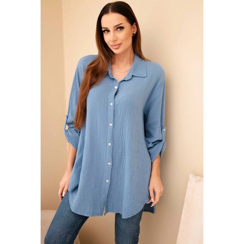 Fashionweek Košeľová blúzka z ľahkej a príjemnej bavlny K65622 67219903