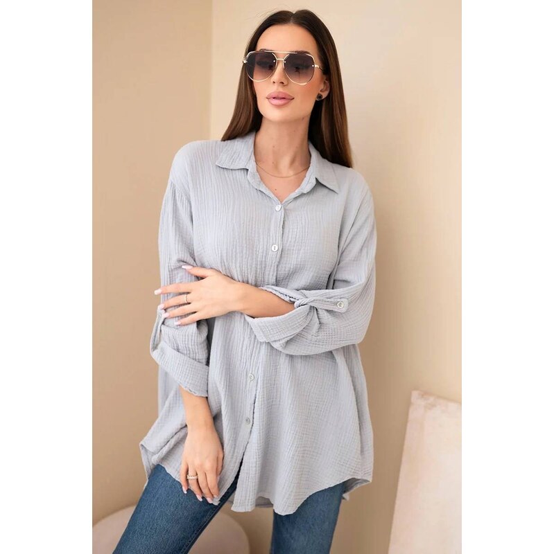 Fashionweek Košeľová blúzka z ľahkej a príjemnej bavlny K65622 67219905