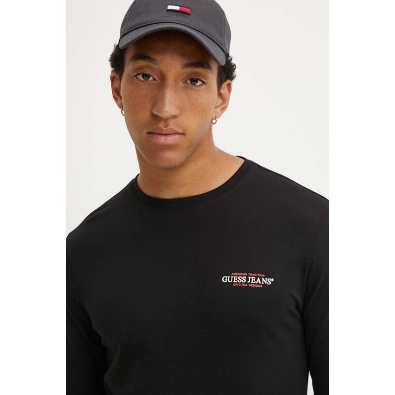 Bavlnené tričko s dlhým rukávom Guess Jeans 55613034