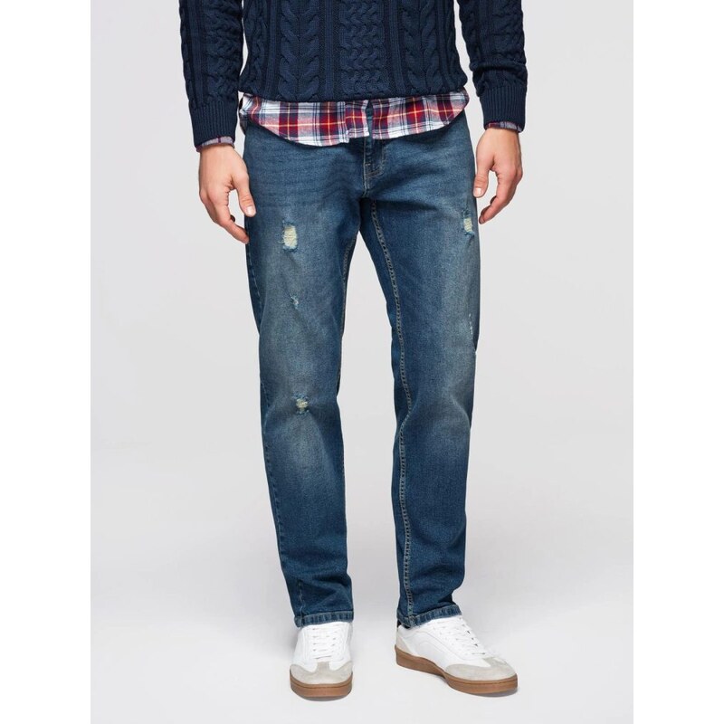 Ombre Clothing Moderné tmavomodré pánske rifle V2 PADP-0254 67224918