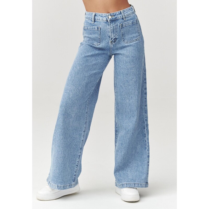 Makadamia Dámske džínsy so širokými nohavicami C32 | denim C32 67224900