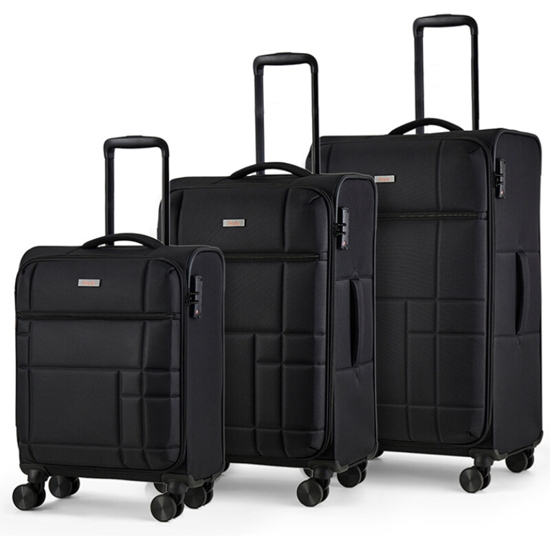 ROCK sada cestovných kufrov Tokyo TR-0275/3 – čierna 67280385