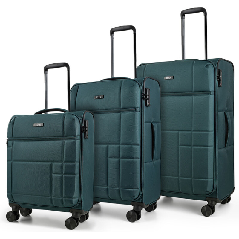 ROCK sada cestovných kufrov Tokyo TR-0275/3 – zelená 67280387