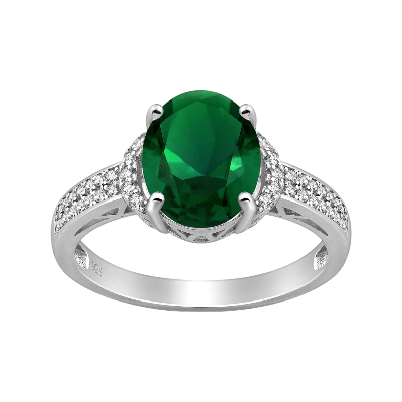 Strieborný prsteň Calista – ZELENÁ 67228939