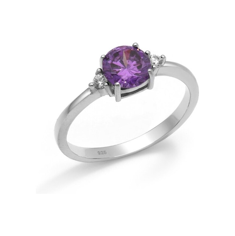 Strieborný prsteň Livia – FIALOVÁ 67228943