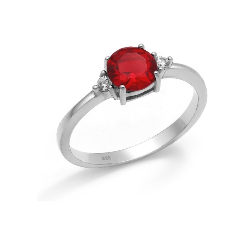 Strieborný prsteň Livia – ČERVENÁ 67228944