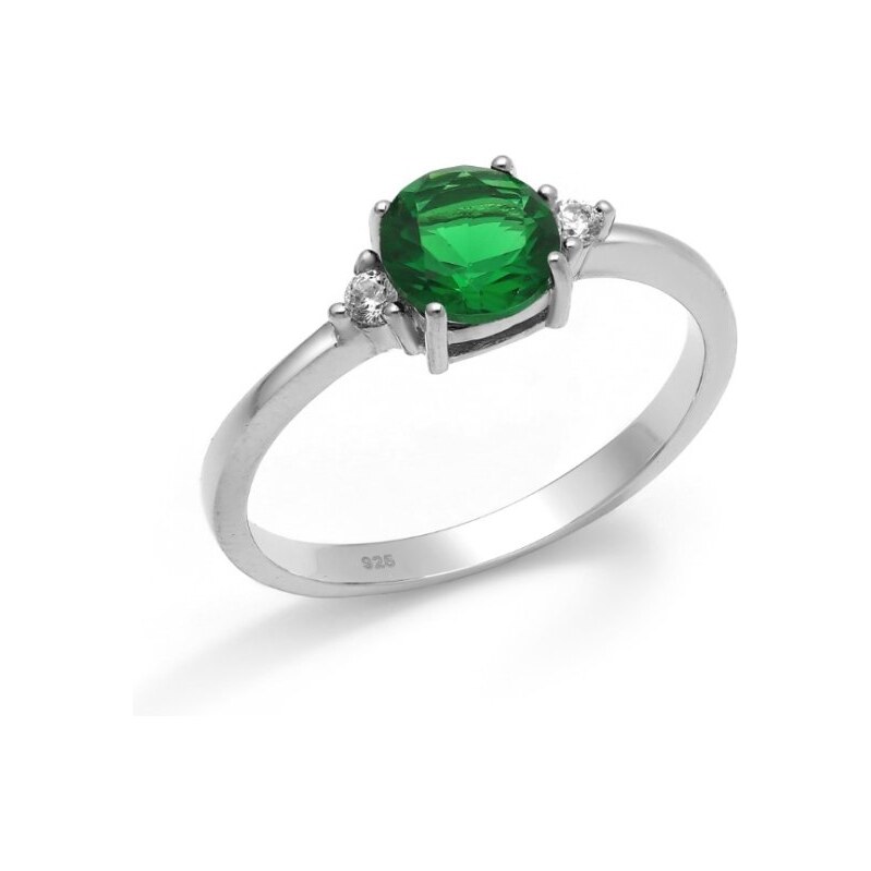 Strieborný prsteň Livia – ZELENÁ 67228945