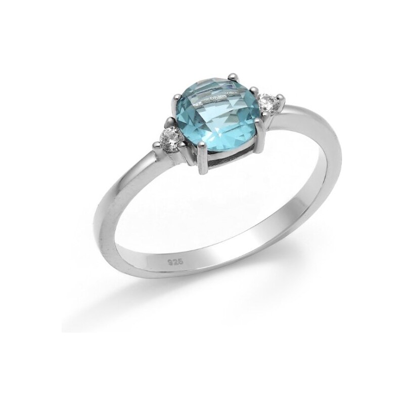 Strieborný prsteň Livia – SVETLOMODRÁ 67228946