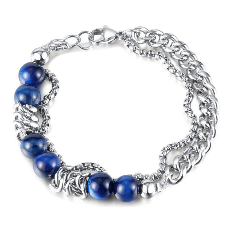 Impress Jewelry Dvojitý náramok z nerezovej ocele Tigrie Oko 18cm 65228779