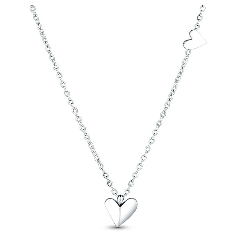 Vuch Dámsky oceľový náhrdelník so srdiečkami Migalla Silver 67231973