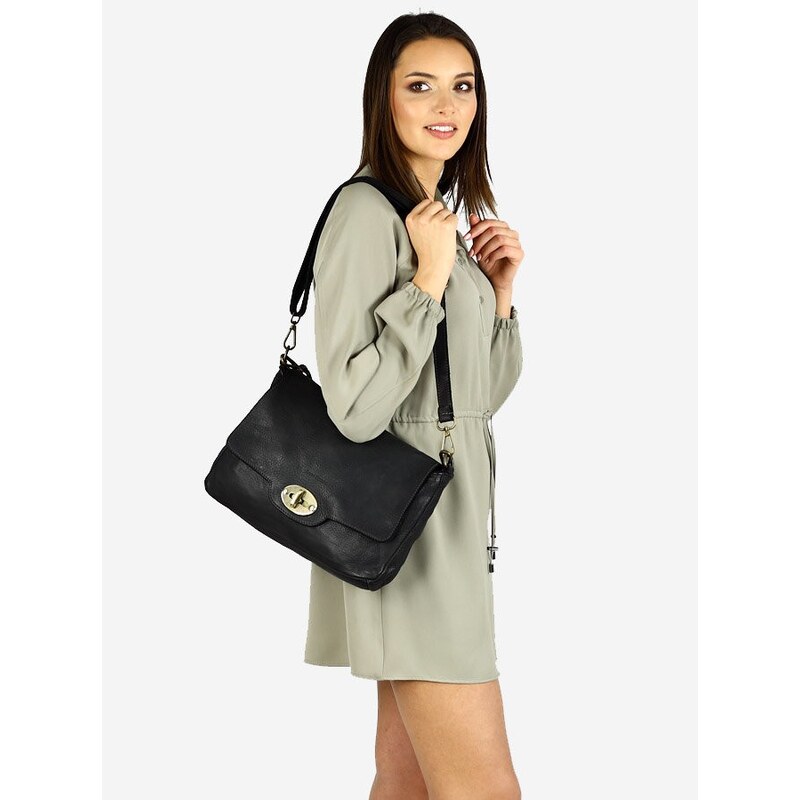 Marco Mazzini handmade MARCO MAZZINI Kožená kabelka na rameno | čierna 30171003