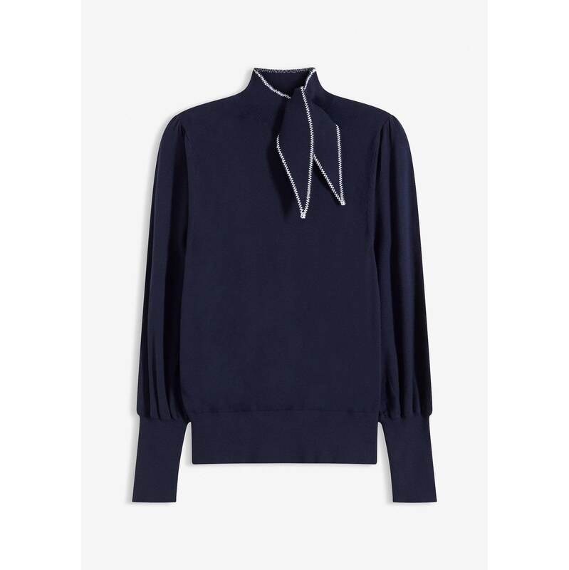 bonprix Pulóver z viskózového mixu, farba modrá 67232625