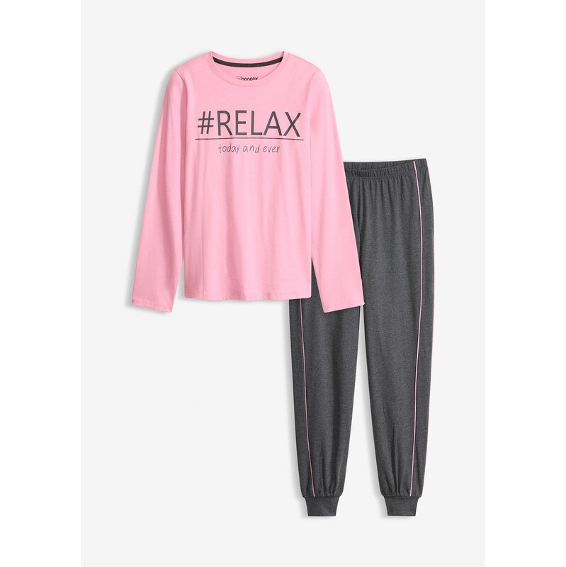 bonprix Pyžamo z mäkkej bavlny, farba ružová 67232623