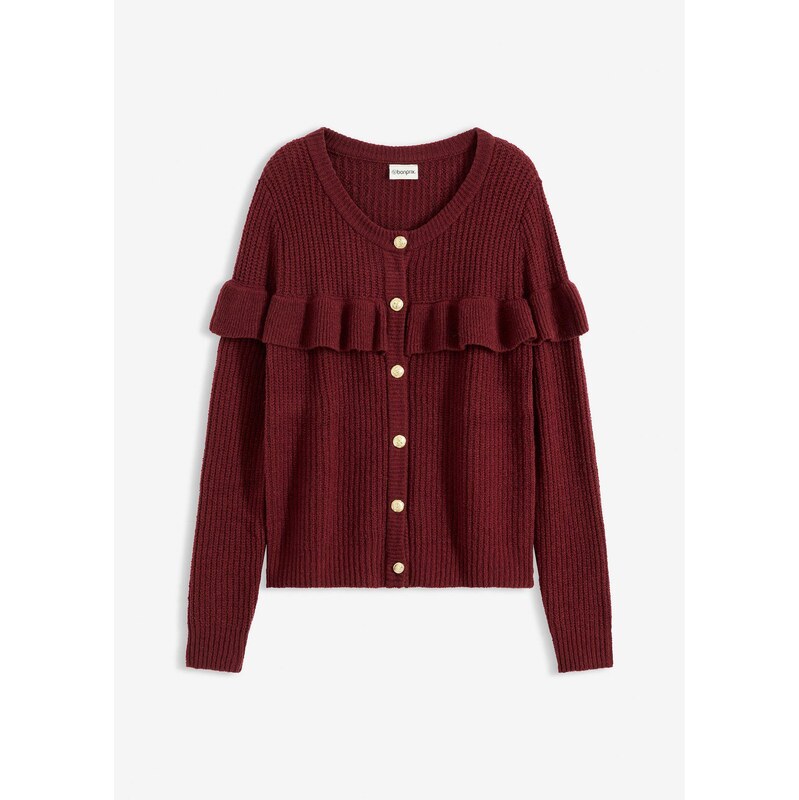 bonprix Jemne pletený sveter z bavlneného mixu, farba červená 67232621