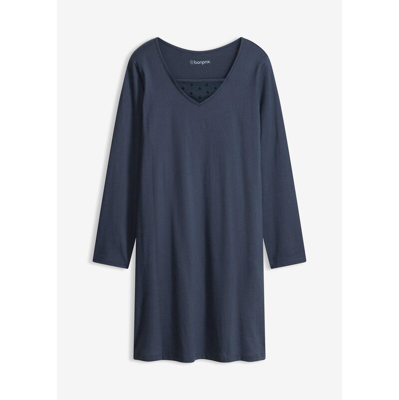 bonprix Nočná košeľa z mäkkej bavlny, farba modrá 67232629