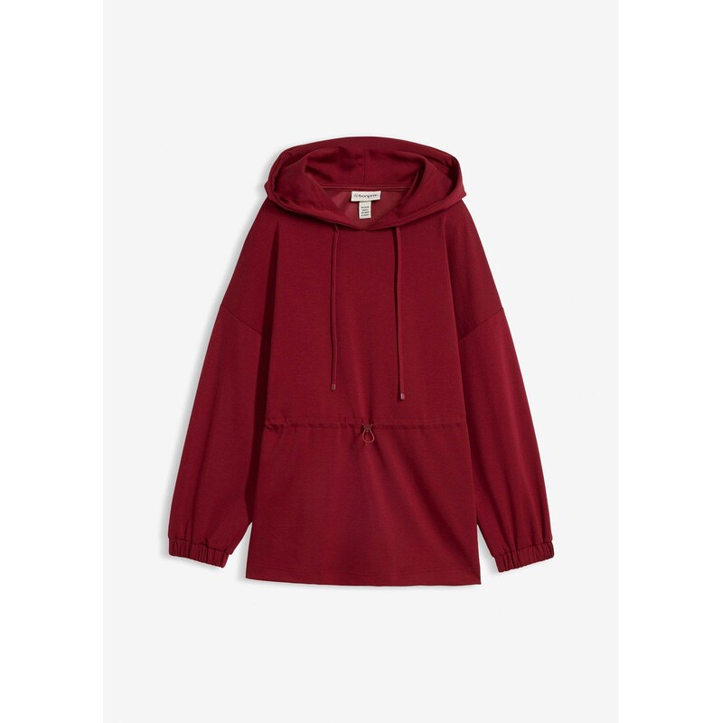 bonprix Dlhá mikina z mäkkého Scuba materiálu, farba červená 67232644
