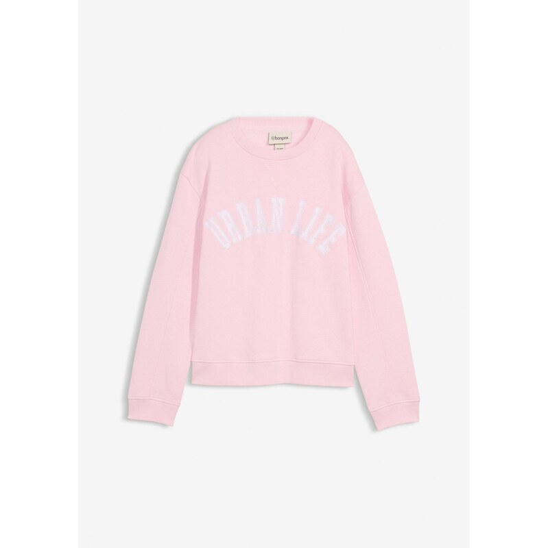 bonprix Oversize-mikina z čistej bavlny, farba ružová 67232630