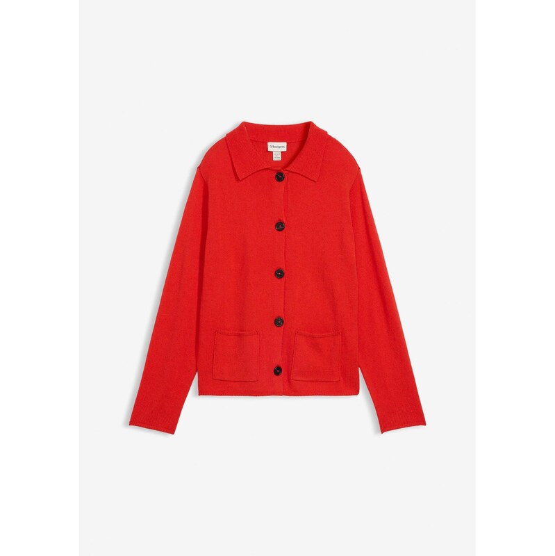 bonprix Pletený sveter z viskózového mixu, farba červená 67232668