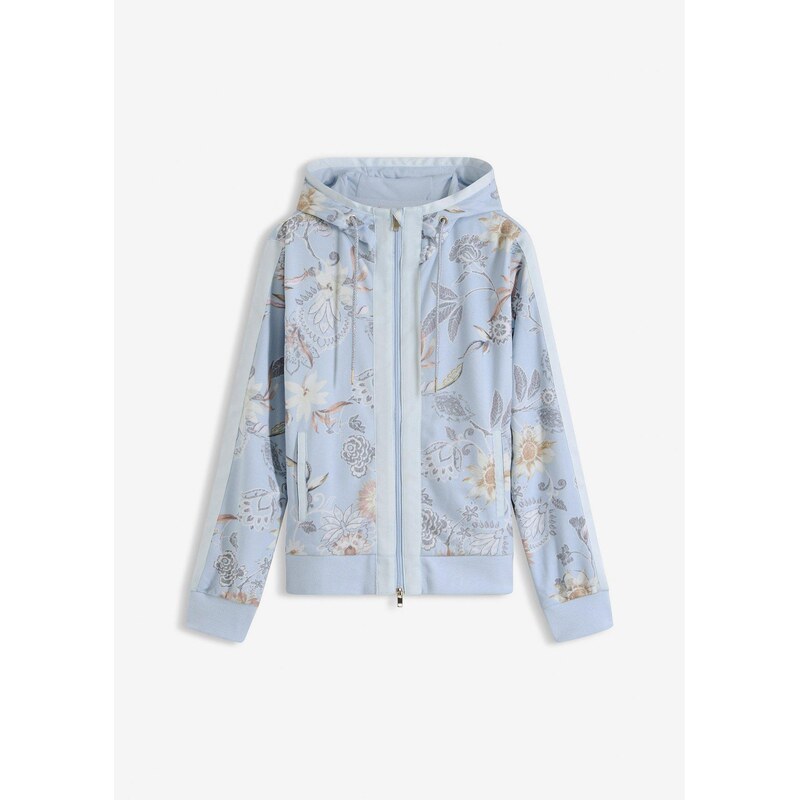 bonprix Mikinová bunda s potlačou, farba modrá 67232683