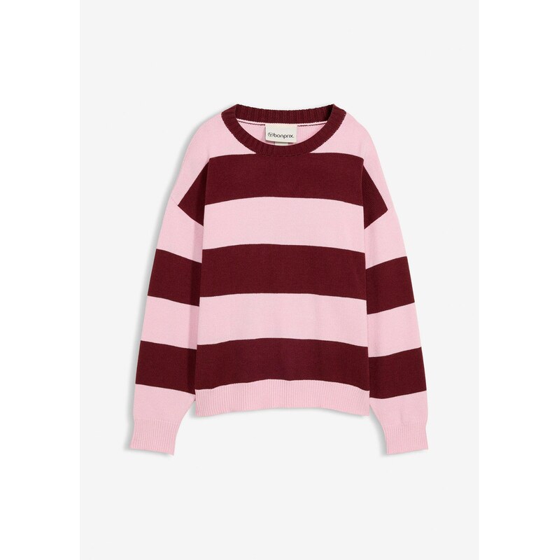 bonprix Oversize-pulóver z jemného viskózového mixu, farba ružová 67232689
