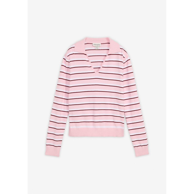 bonprix Polo pulóver z bavlneného mixu, farba biela 67232690