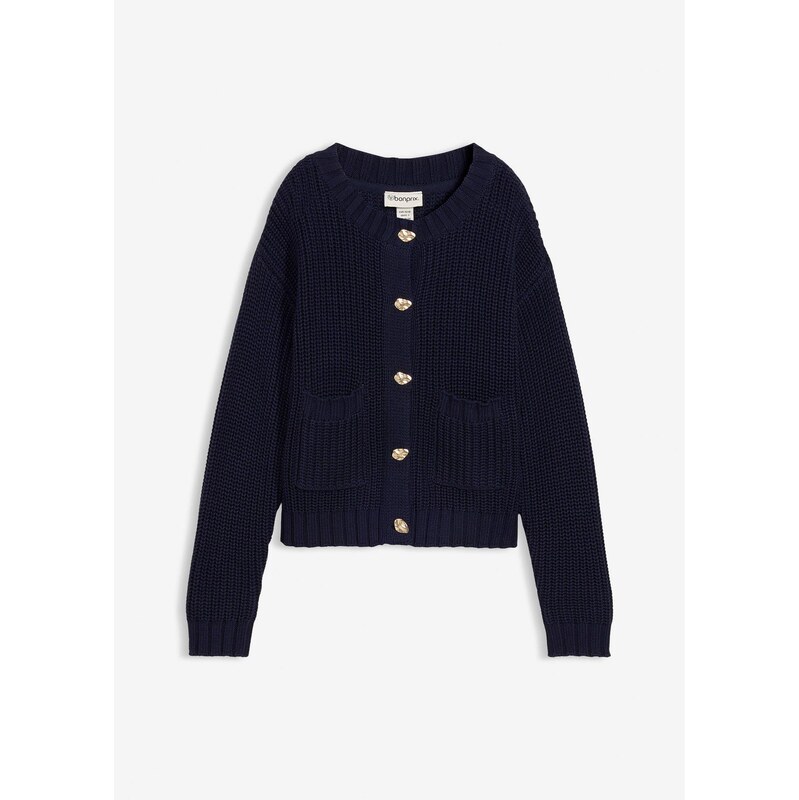 bonprix Hrubo pletený sveter, farba modrá 67232698