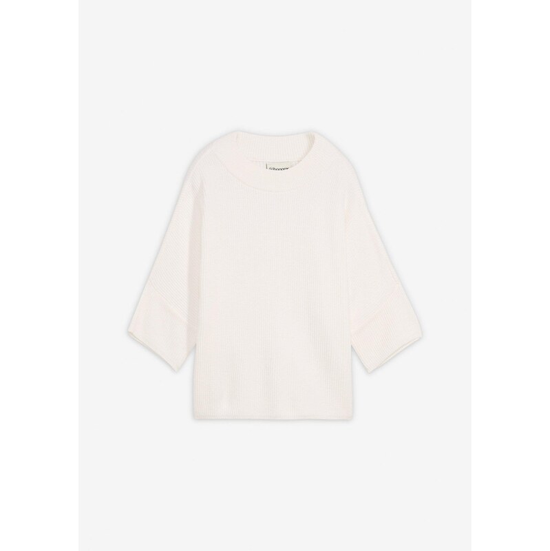 bonprix Pulóver boxy z viskózového mixu, farba biela 67232735