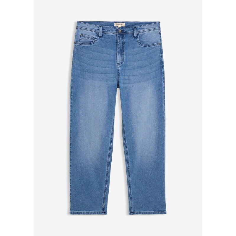 bonprix Strečové džínsy, Loose Fit, rovné, farba modrá 67232757