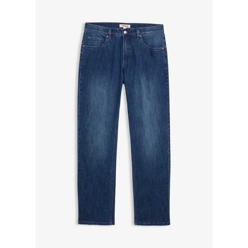 bonprix Džínsy, Relaxed Fit, rovné, s bio bavlnou, farba modrá 67232758