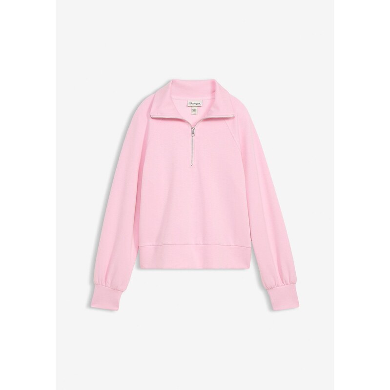 bonprix Mikina z mäkkého materiálu Scuba, farba ružová 67232807