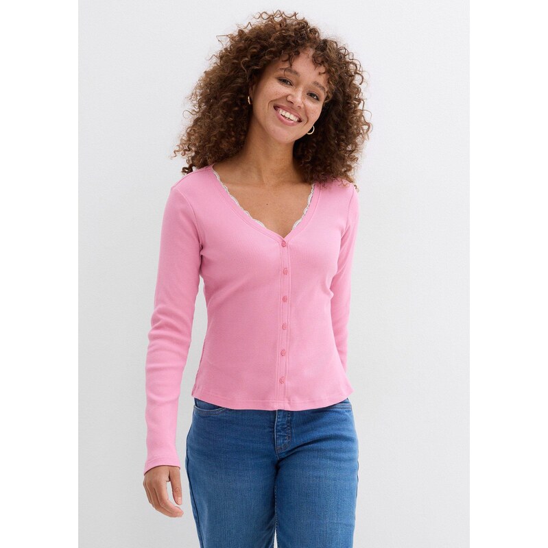 bonprix 2 v 1 tričko z čistej bavlny, farba ružová 67232608