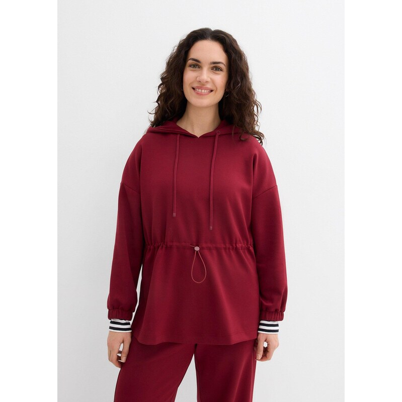 bonprix Dlhá mikina z mäkkého Scuba materiálu, farba červená 67232644