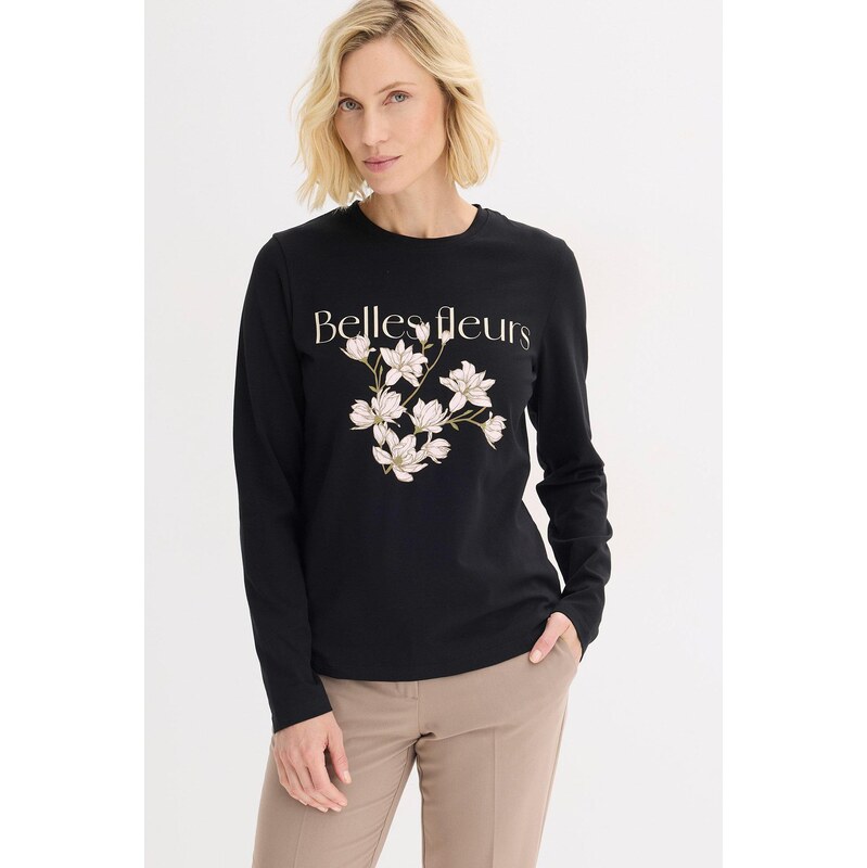 bonprix Tričko s dlhým rukávom a bio bavlnou, farba čierna 67232660