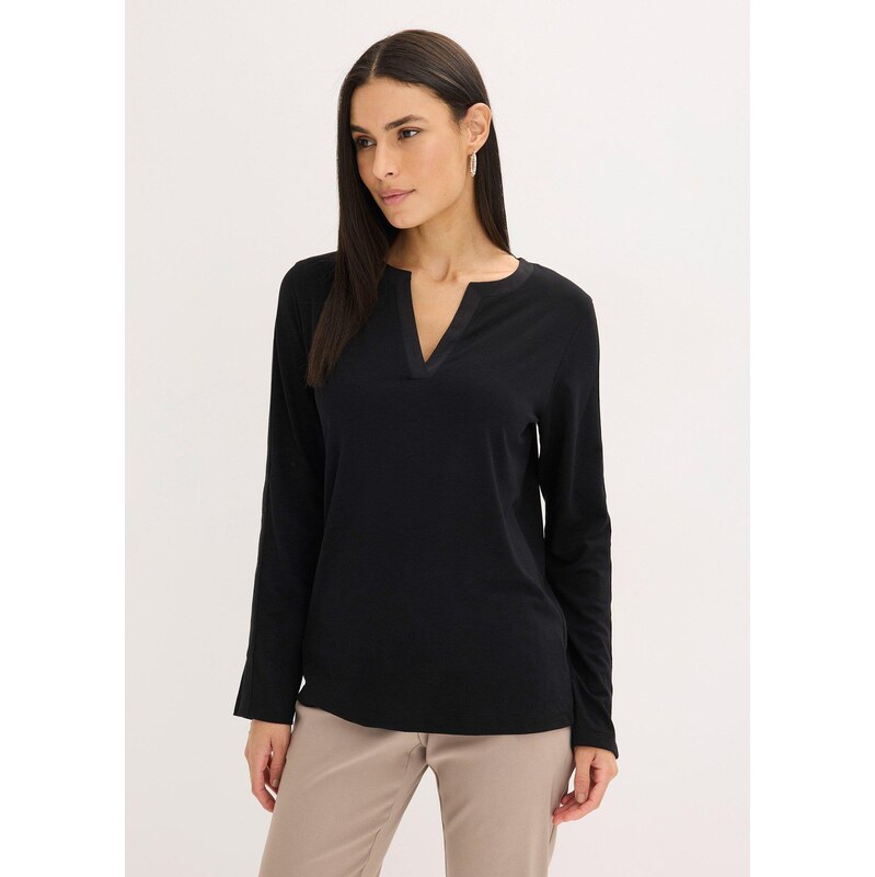 bonprix Tričko s dlhým rukávom, farba čierna 67253269