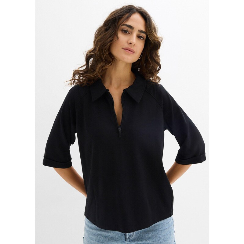 bonprix Úpletová blúzka, farba čierna 67232713
