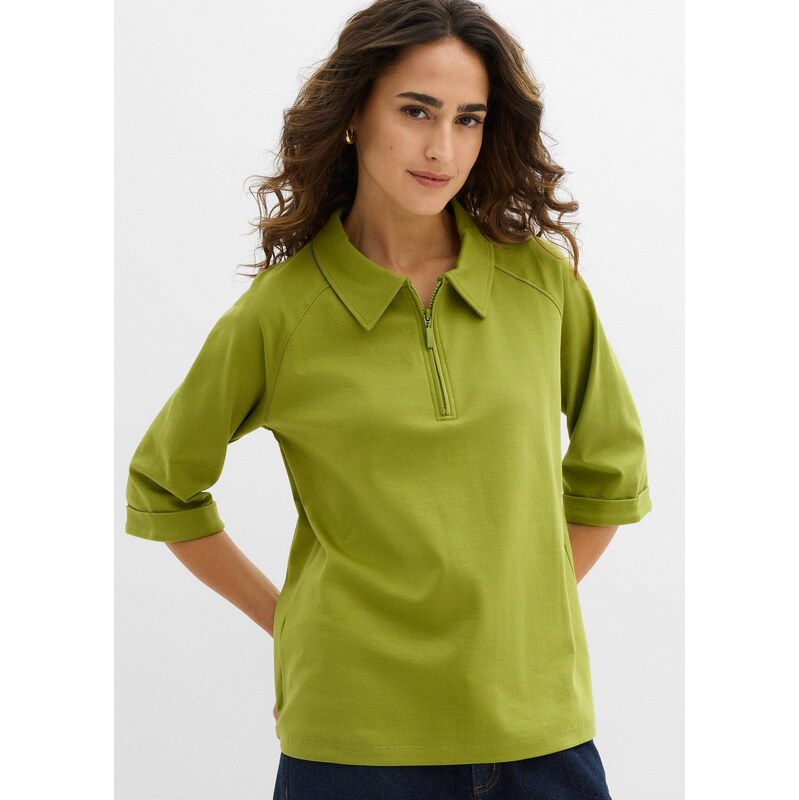 bonprix Úpletová blúzka, farba zelená 67232712