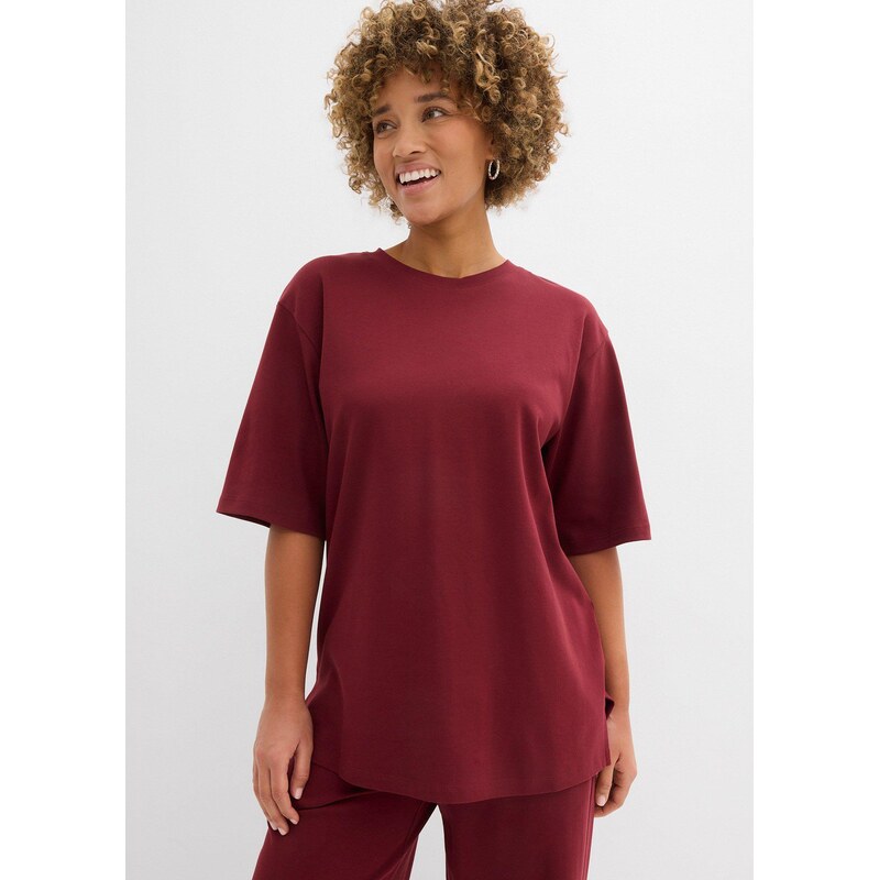 bonprix Dlhé tričko z interlock, farba červená 67232815