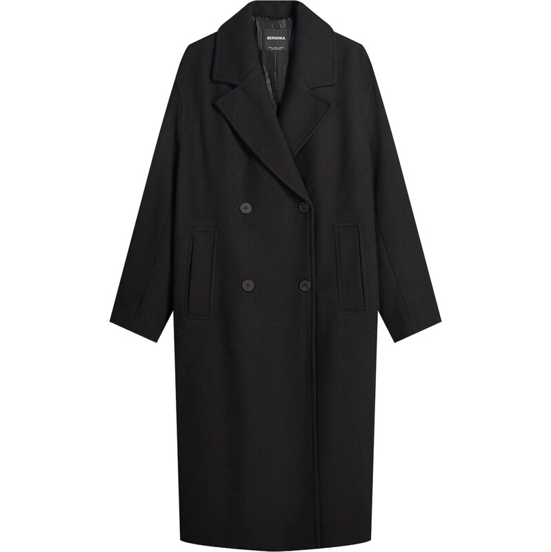 Bershka Prechodný kabát čierna 66052454