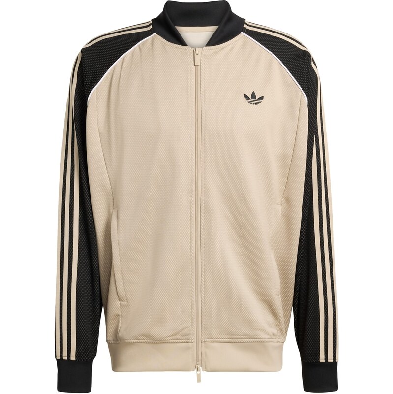 ADIDAS ORIGINALS Tepláková bunda LOOSE MESH TRACK béžová / čierna / 67237054