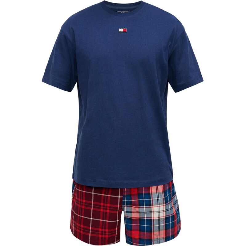 Tommy Hilfiger Underwear Krátke pyžamo Heritage tmavomodrá / červená / 67237490
