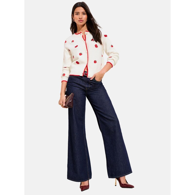 Friends Like These Kardigán Tomato zelená / červená / biela ako vlna 67237289