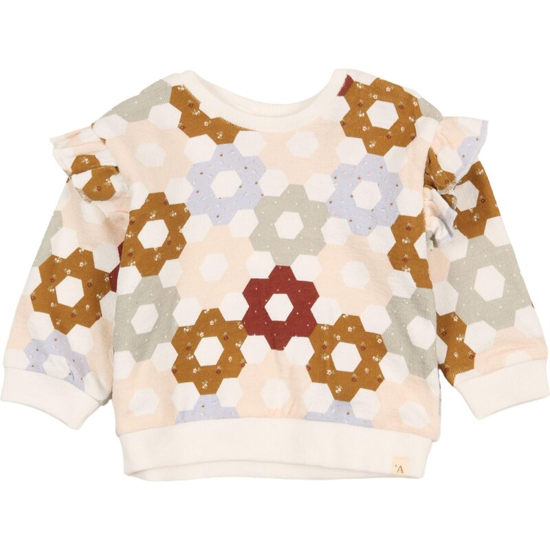 LilAtelier Mikina NBFDIAS piesková / svetlomodrá / ružová / biela 67252850