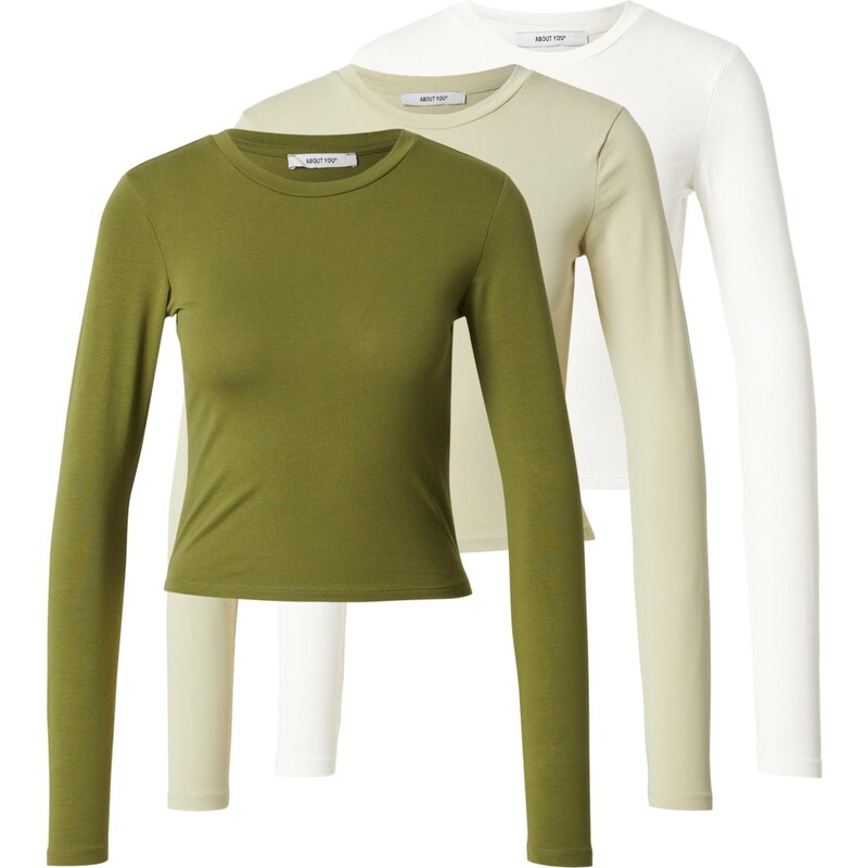 ABOUT YOU Tričko Lotti béžová / kaki / šedobiela 67237544